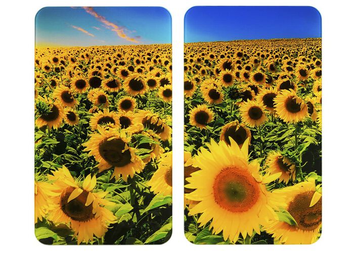 Herdabdeckplatten Sonnenblumen, 2er-Set 