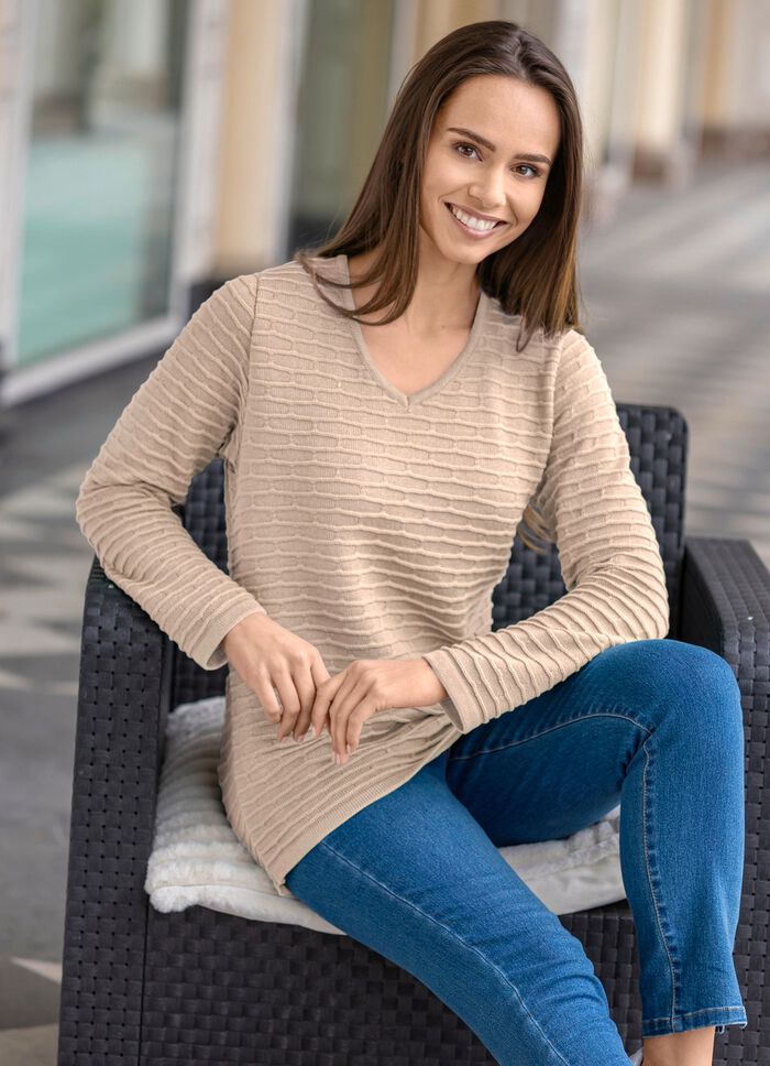 Pullover mit Strukturstreifen 