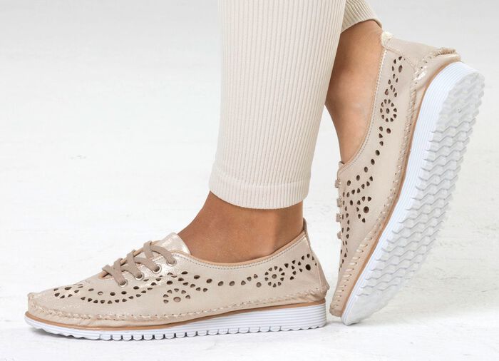 Andrea Conti, sommerliche Damen-Schn&uuml;rschuhe, Weite G, mit herausnehmbarem Fu&szlig;bett 