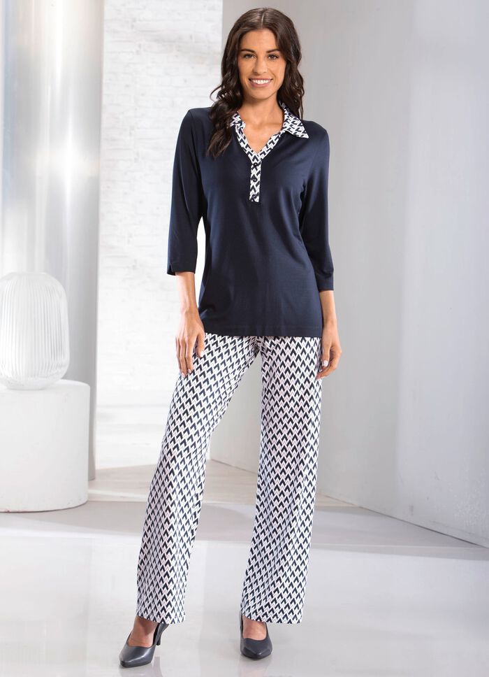 Poloshirt in Knopfzierblende 