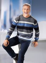 Rundhalspullover mit Strukturmix allover 