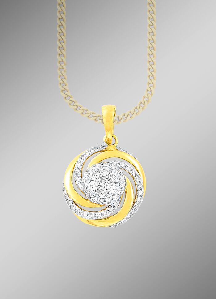 Interessanter Anh&auml;nger mit 7 Brillanten und 56 Diamanten 