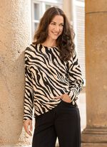 Shirt mit Pl&auml;ttchenzier im Vorderteil 