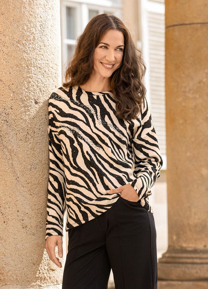 Shirt mit Pl&auml;ttchenzier im Vorderteil 