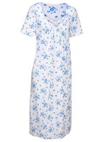 Zweierpack Nachthemden mit Rundhals und Alloverdessin 