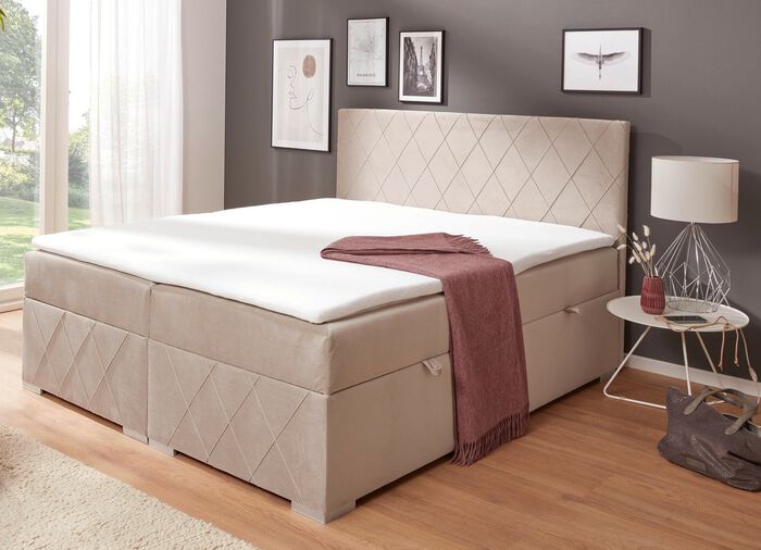 Boxspringbett mit Topper und Bettkasten 