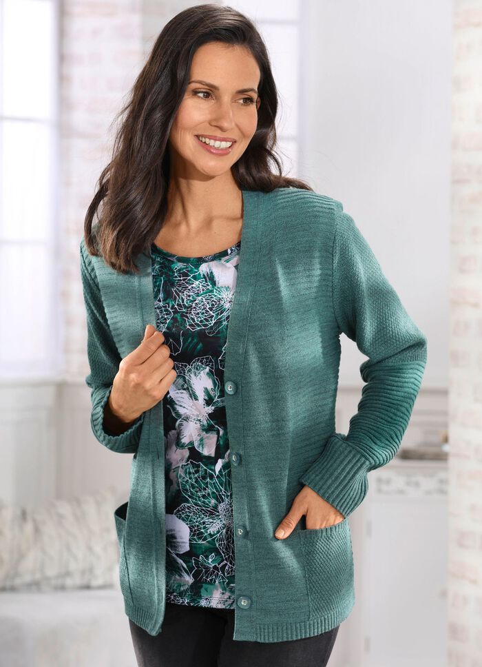 Strickjacke in Strukturmix 