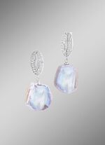 Ohrringe mit Keshi-Perlen und synth. Zirkonia 