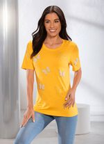 Shirt mit interessanter Perlen- und Strasszier in 2 Farben 