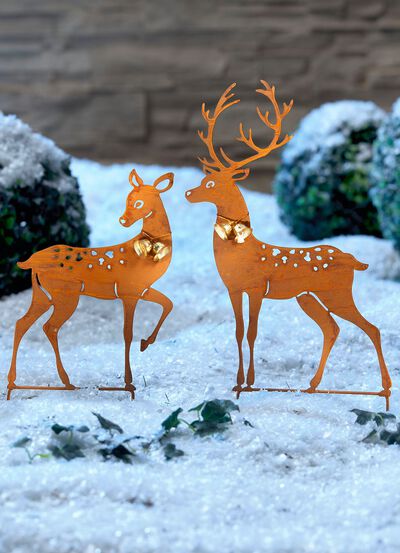 Reh und Hirsch mit Gl&ouml;ckchen 