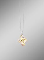 Modischer Knoten-Anh&auml;nger in Tricolor mit Ankerkette 