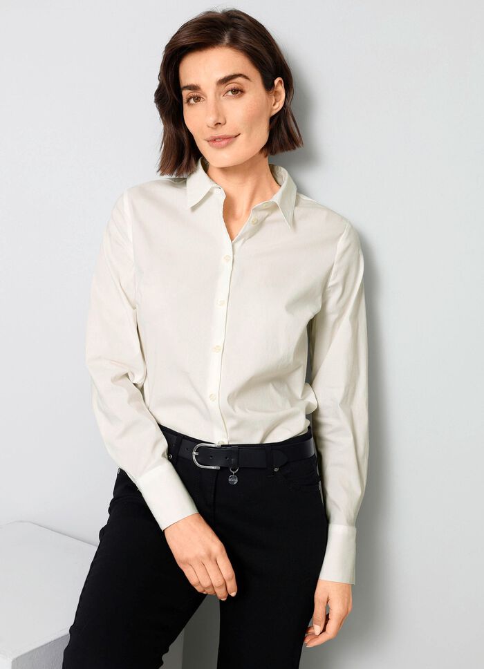 Bluse mit Hemdkragen 