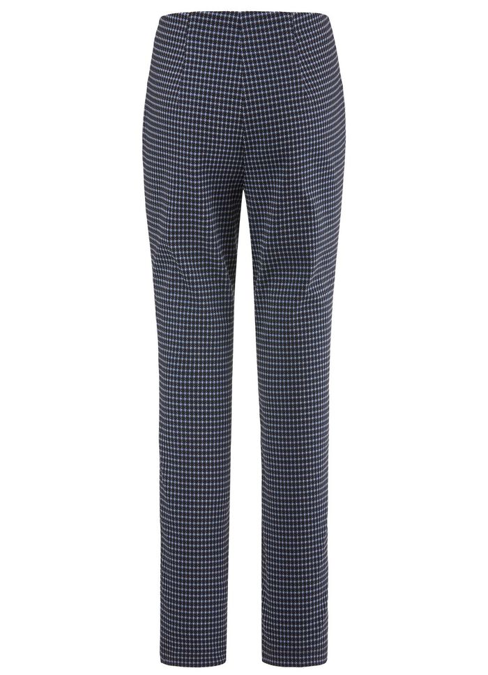 Hose mit trendiger Hahnentritt-Dessinerung 
