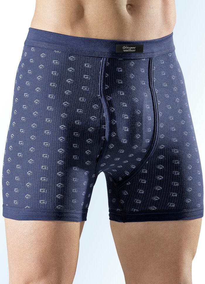 F&uuml;nferpack Unterhosen aus Feinripp, bunt dessiniert 