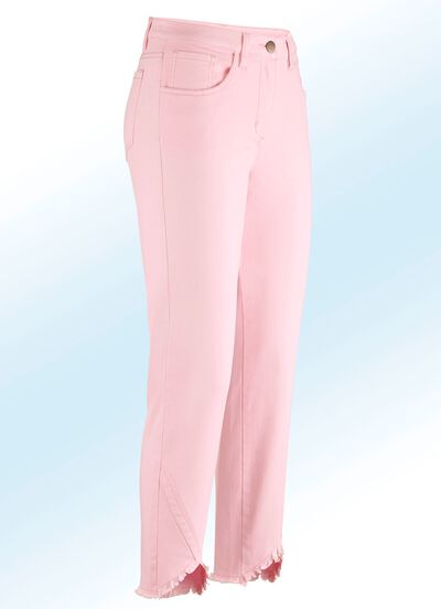 Hose in 7/8-L&auml;nge mit interessantem Fransenabschluss 