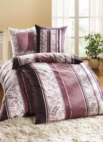 Feinbiber Bettw&auml;sche-Garnitur mit praktischem Rei&szlig;verschluss 