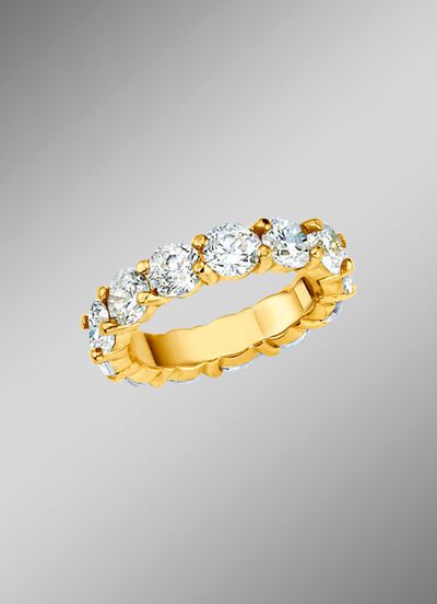 Memoire-Ring mit Brillanten mit ca. 16 Brillanten 