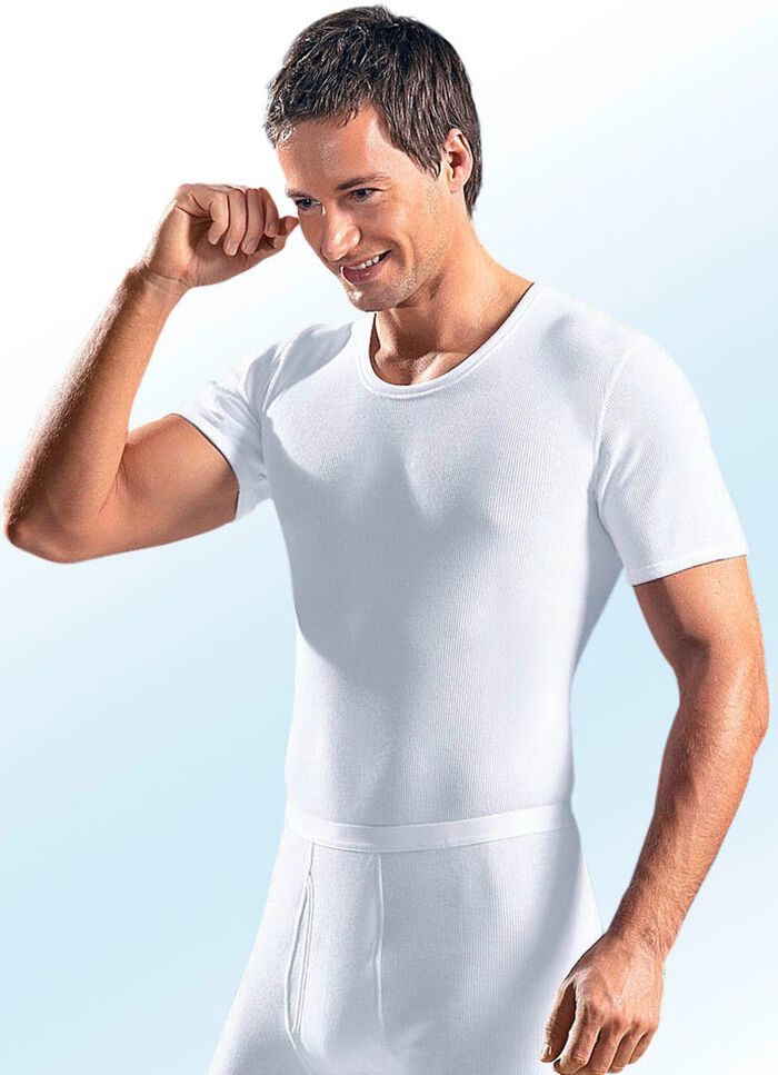 Schiesser Schlupfjacke aus Doppelripp, wei&szlig; 