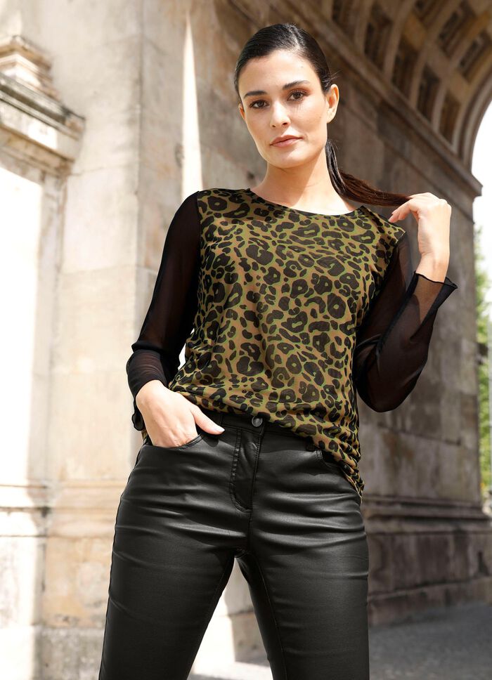 Shirt mit Netz-Jersey 