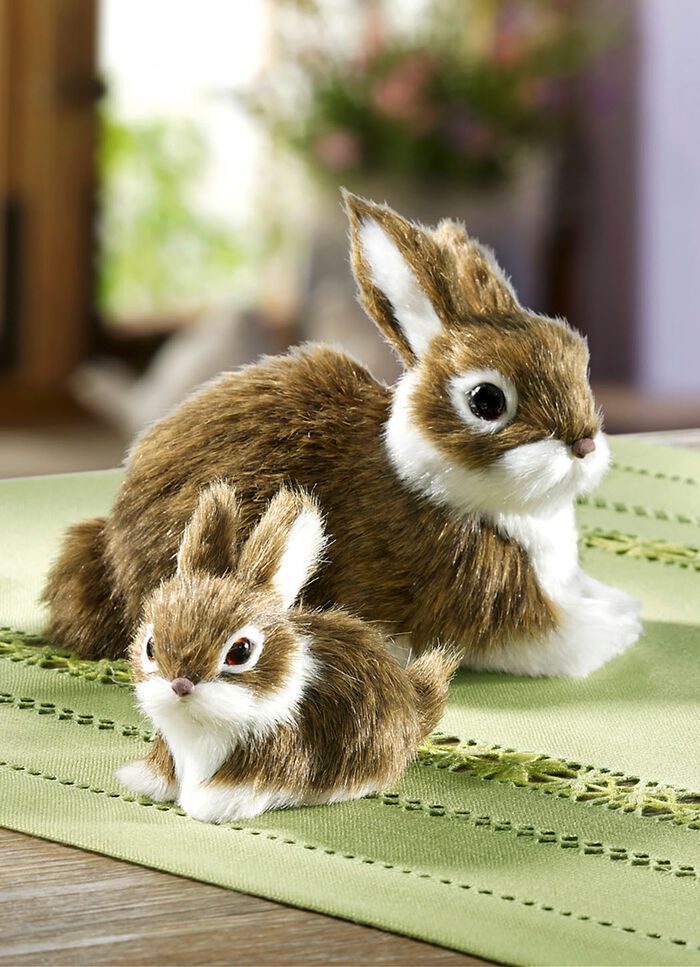 Hasen, 2er-Set, mit weichem Kunstfell 