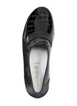 Waldl&auml;ufer Slipper aus krokogepr&auml;gtem Lackleder und Nappaleder 