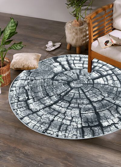 Teppich im naturnahen Baumstamm-Design 
