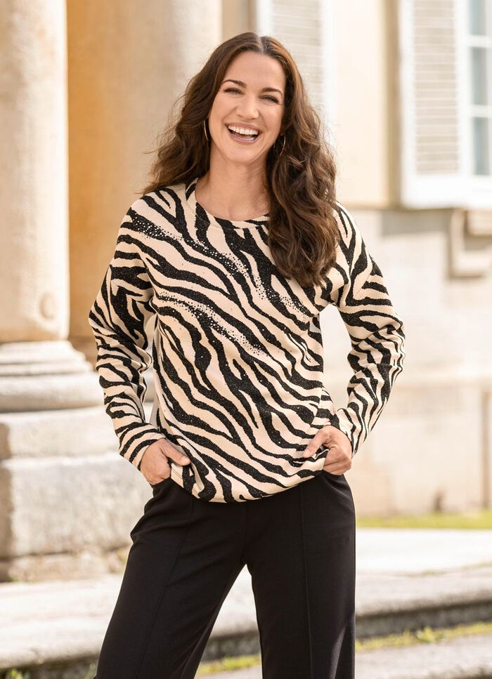 Shirt mit Pl&auml;ttchenzier im Vorderteil 