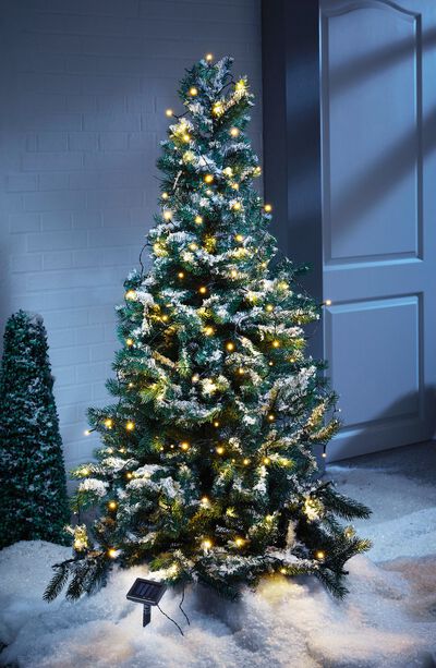 Solar-Lichterkette mit 200 kaltwei&szlig;en LEDs 