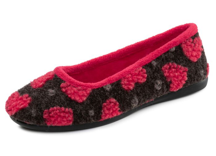 Laurina, stylische Damen-Ballerinas, mit Herzchen-Dessin 