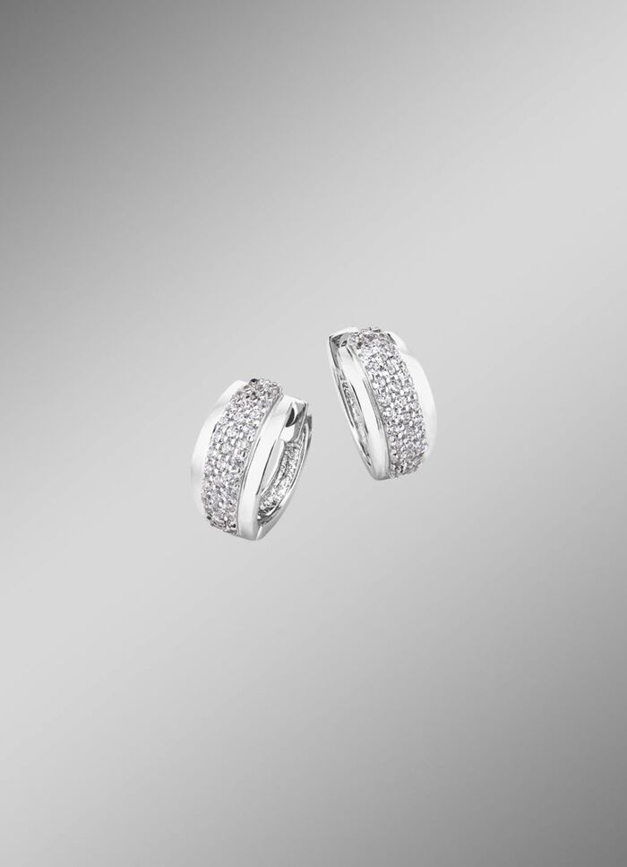 Schicke Klappcreolen mit Zirkonia 