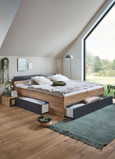 Stauraumbett mit gro&szlig;en Schubladen 