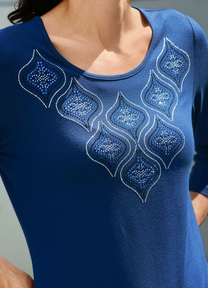 Shirt mit Strasszier im Vorderteil 