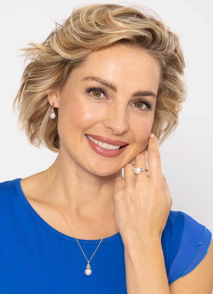 Exquisite Eleganz Ohrstecker mit S&uuml;&szlig;wasser-Zuchtperlen und Edelsteinen 