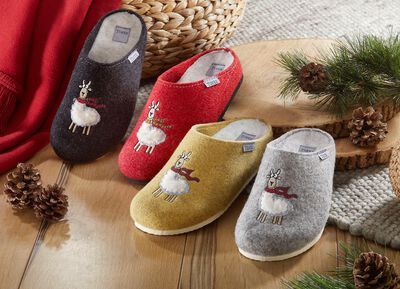 Kuschelwarme Hausschuh aus Wollfilz 