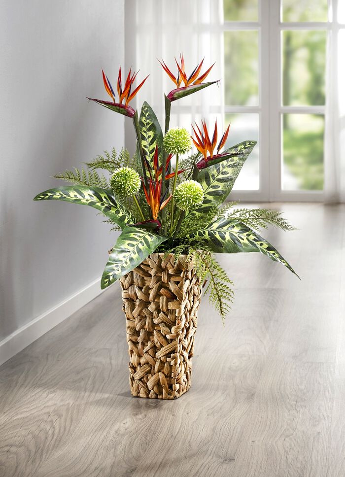 Streliziengesteck in Vase 