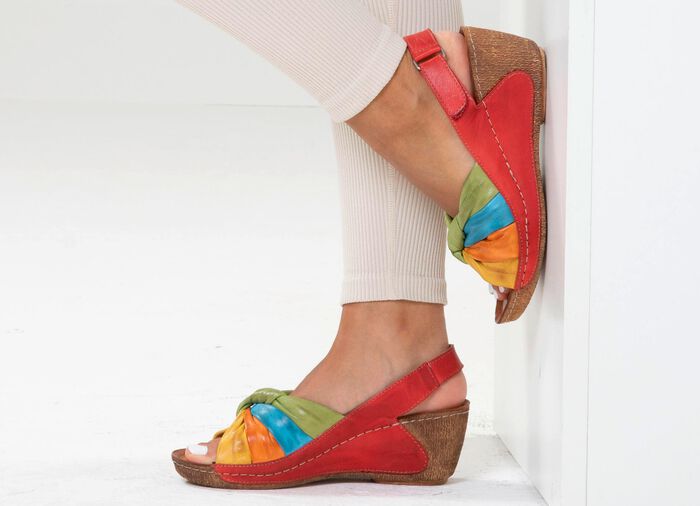 Gemini, trendige Damen-Sandaletten, Weite G, mit verstellbarer Klettspange 