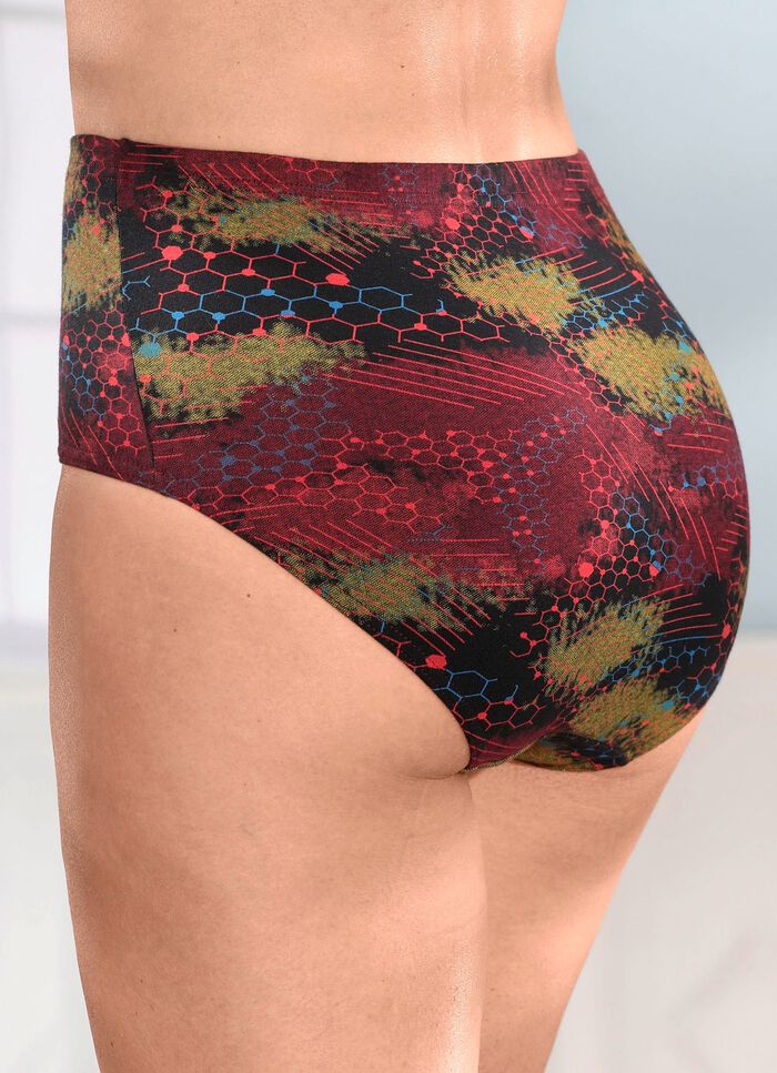 Viererpack Slips mit buntem Druckdessin 