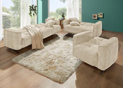 Polsterm&ouml;bel mit Bettfunktion und Dekokissen 