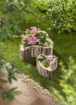 Pflanzherzen aus Holz, 2er-Set  