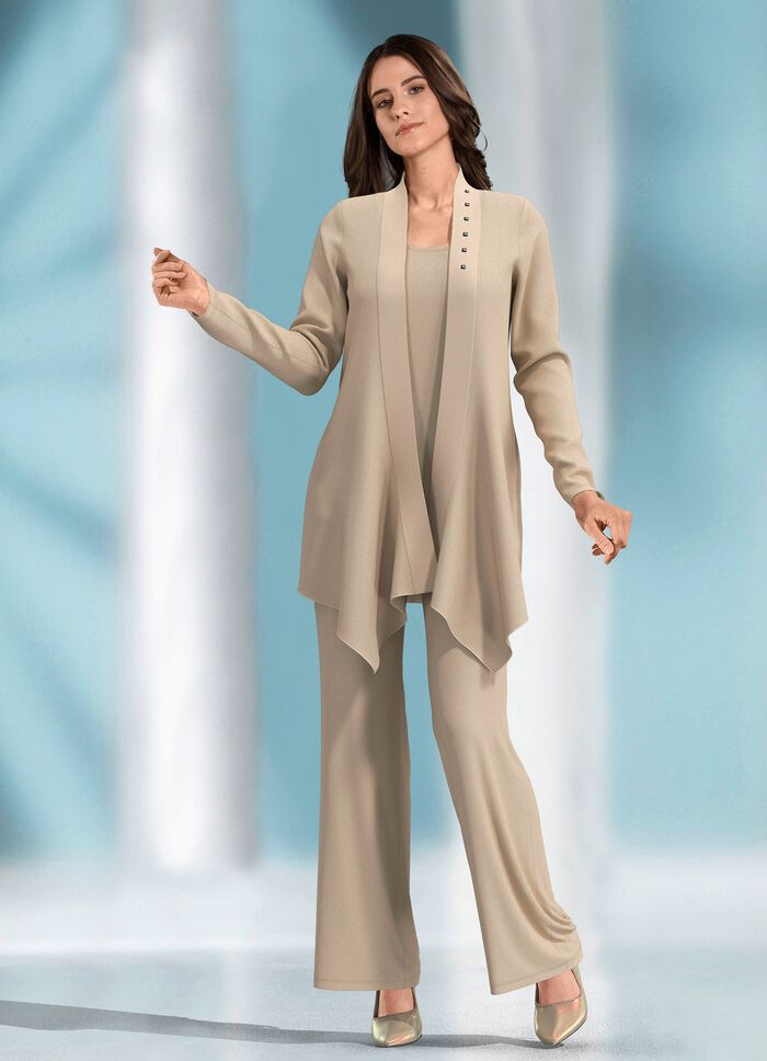 Kombination, 3-tlg. mit Verzierung am Kragen 