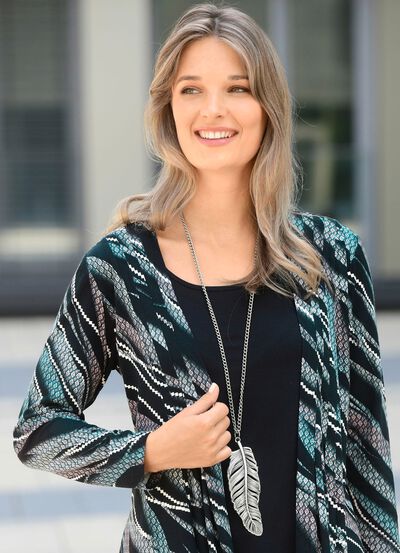 Halskette mit Feder-Anh&auml;nger 