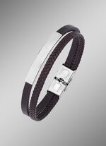 Modernes Leder-Armband mit Edelstahl 