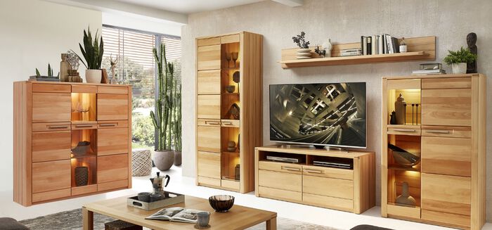 Wohnwand mit LED-Beleuchtung 