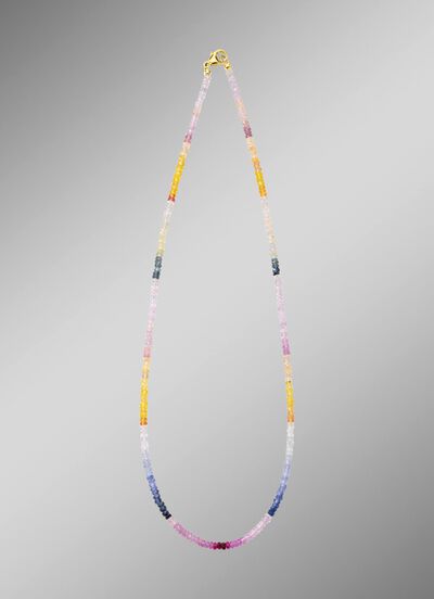 Edle Halskette mit echt Safir in Multicolor 
