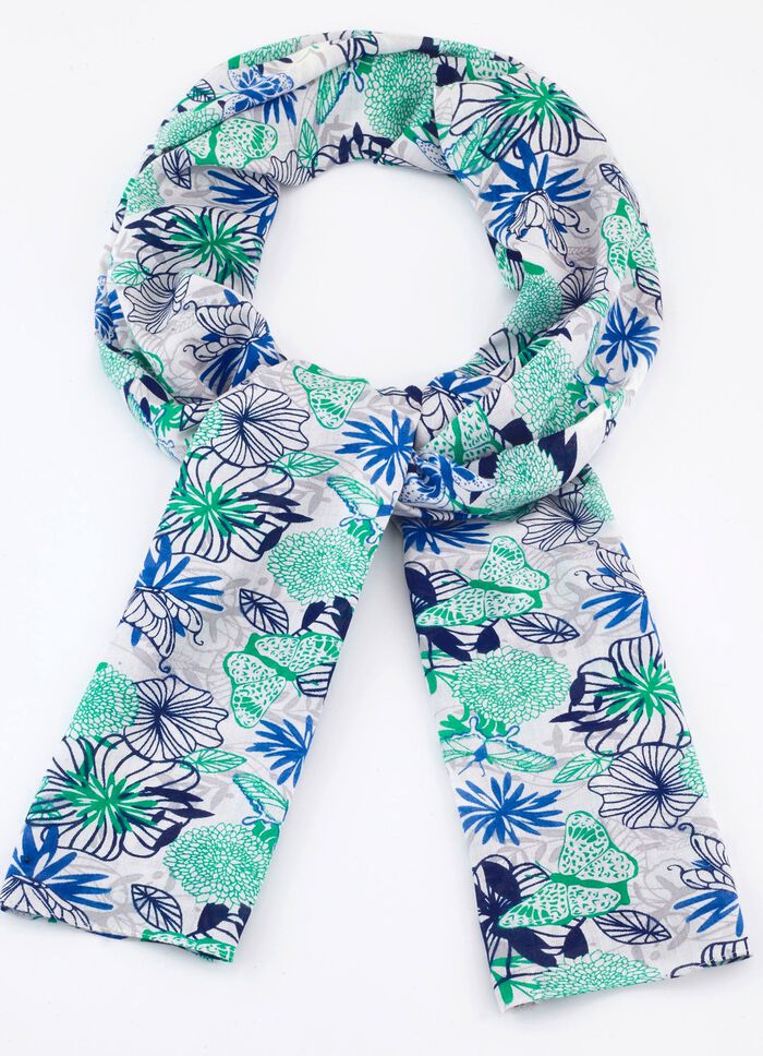 Schal mit Fantasiebl&uuml;ten-Dessin 