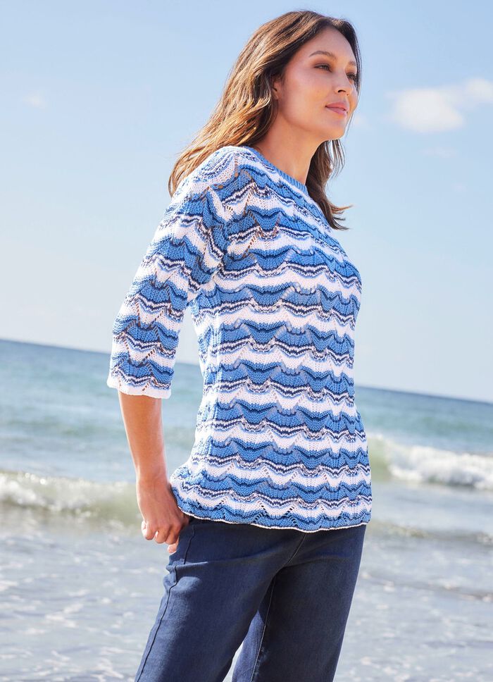 Pullover mit Wellendessin  