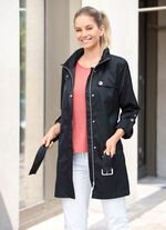 Longjacke mit G&uuml;rtel in Trench-Optik 
