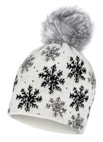 Trendige Damen-M&uuml;tze, mit Schneeflocken-Dessin 