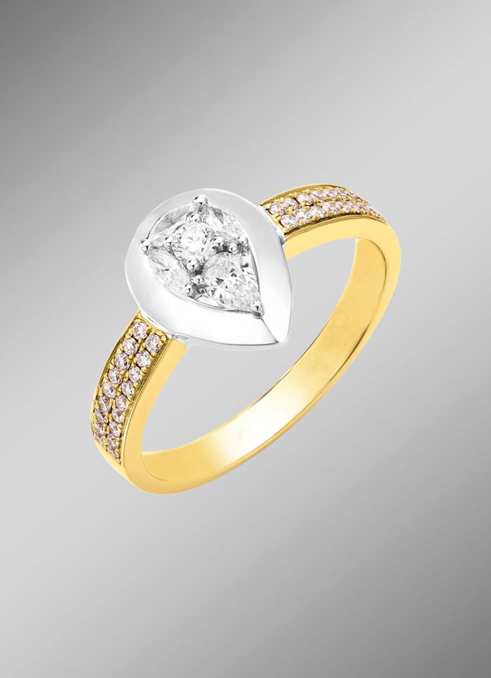 Damenring mit Diamanten und Brillanten 
