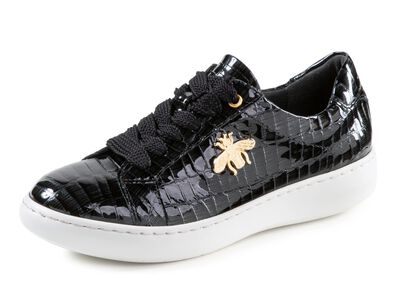 ELENA EDEN Sneaker aus Lackleder mit edlem Metallschmuck 